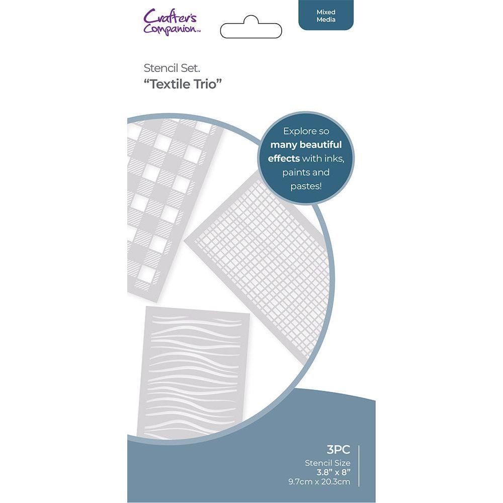 Crafter's Companion Textile Trio Stencil Set cc-sten-textrio