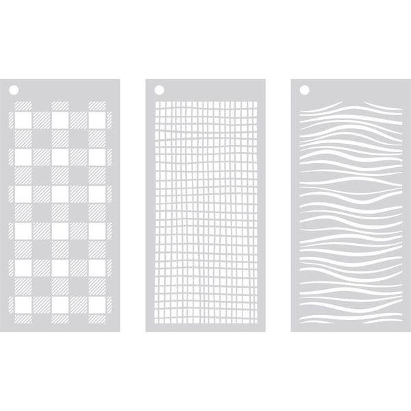 Crafter's Companion Textile Trio Stencil Set cc-sten-textrio Detailed Product Image