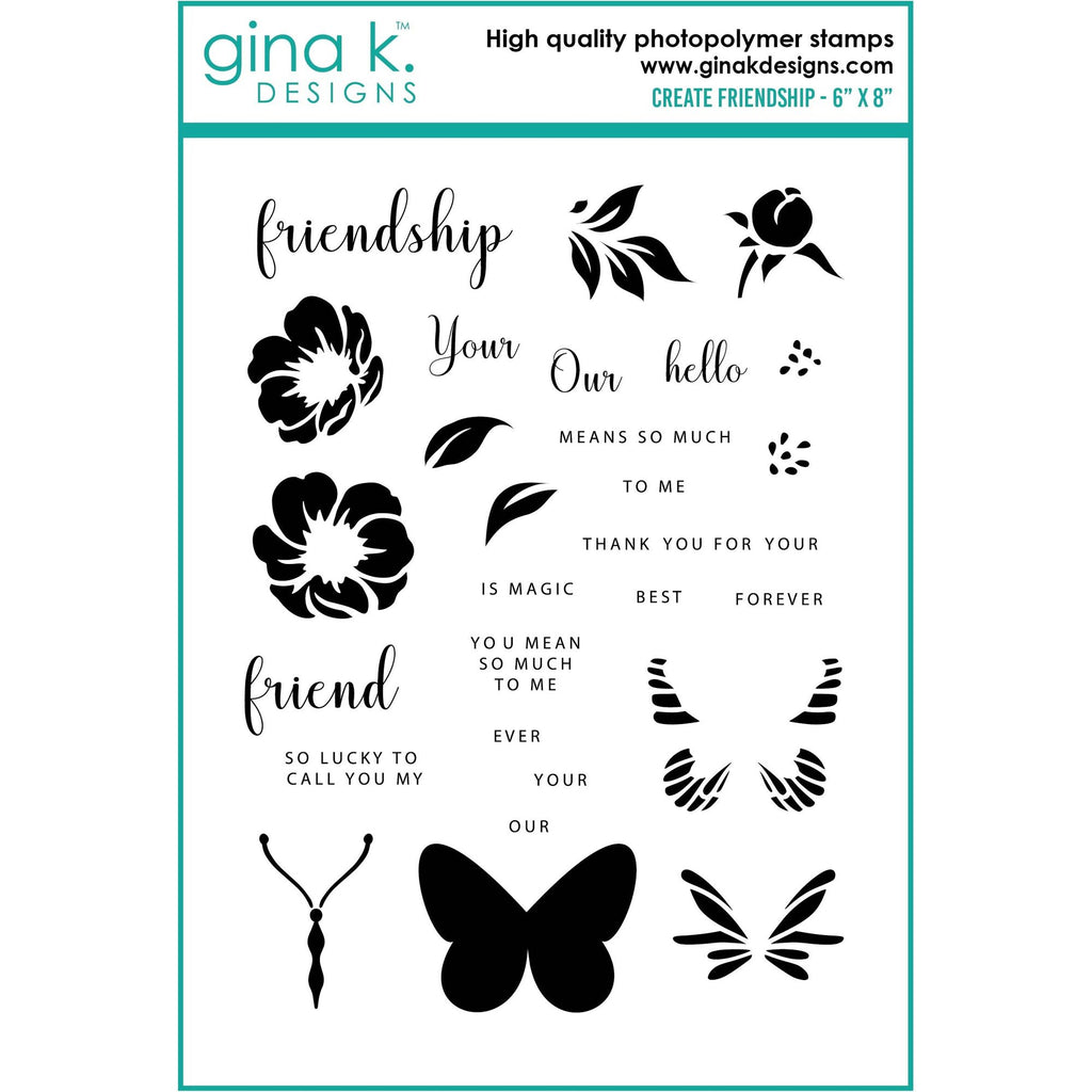 Gina K Designs Create Friendship Clear Stamps gkd168