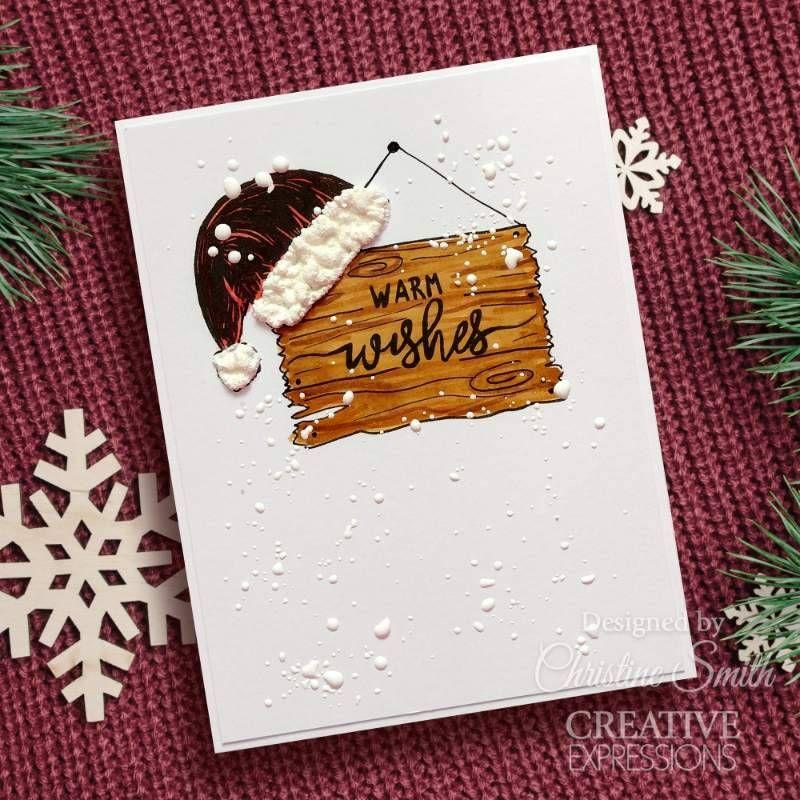 Creative Expressions Warm Bunny Wishes Clear Stamps umsdb161 Santa Hat