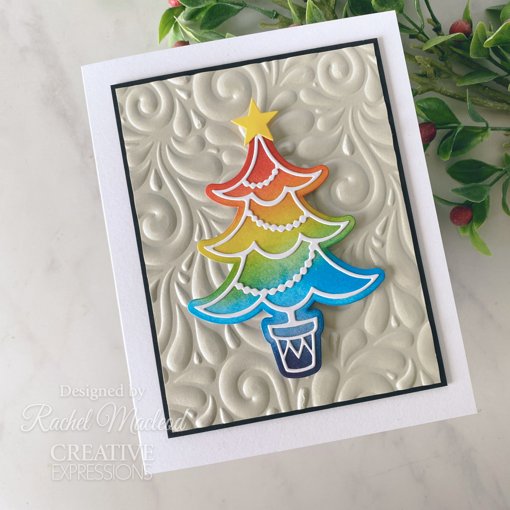 Creative Expressions Festive Christmas Tree Die cedpc1245 rainbow