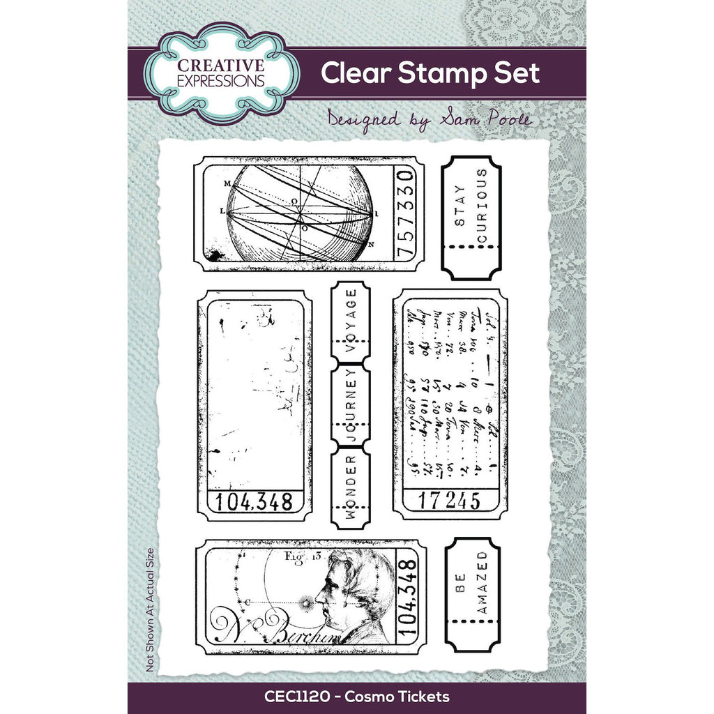 Creative Expressions Cosmo Tickets Clear Stamp Set cec1120