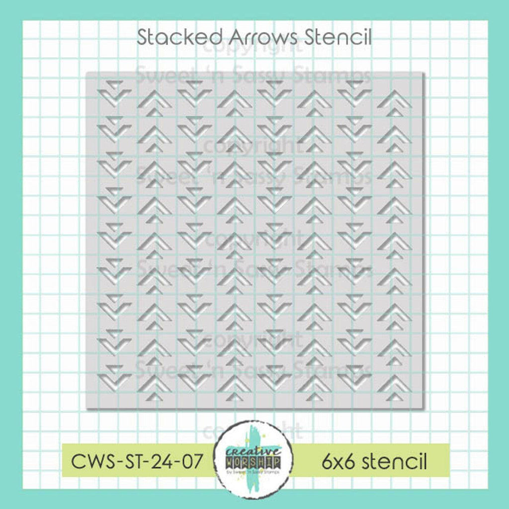 Creative Worship Stacked Arrows Stencil cws-st-24-07