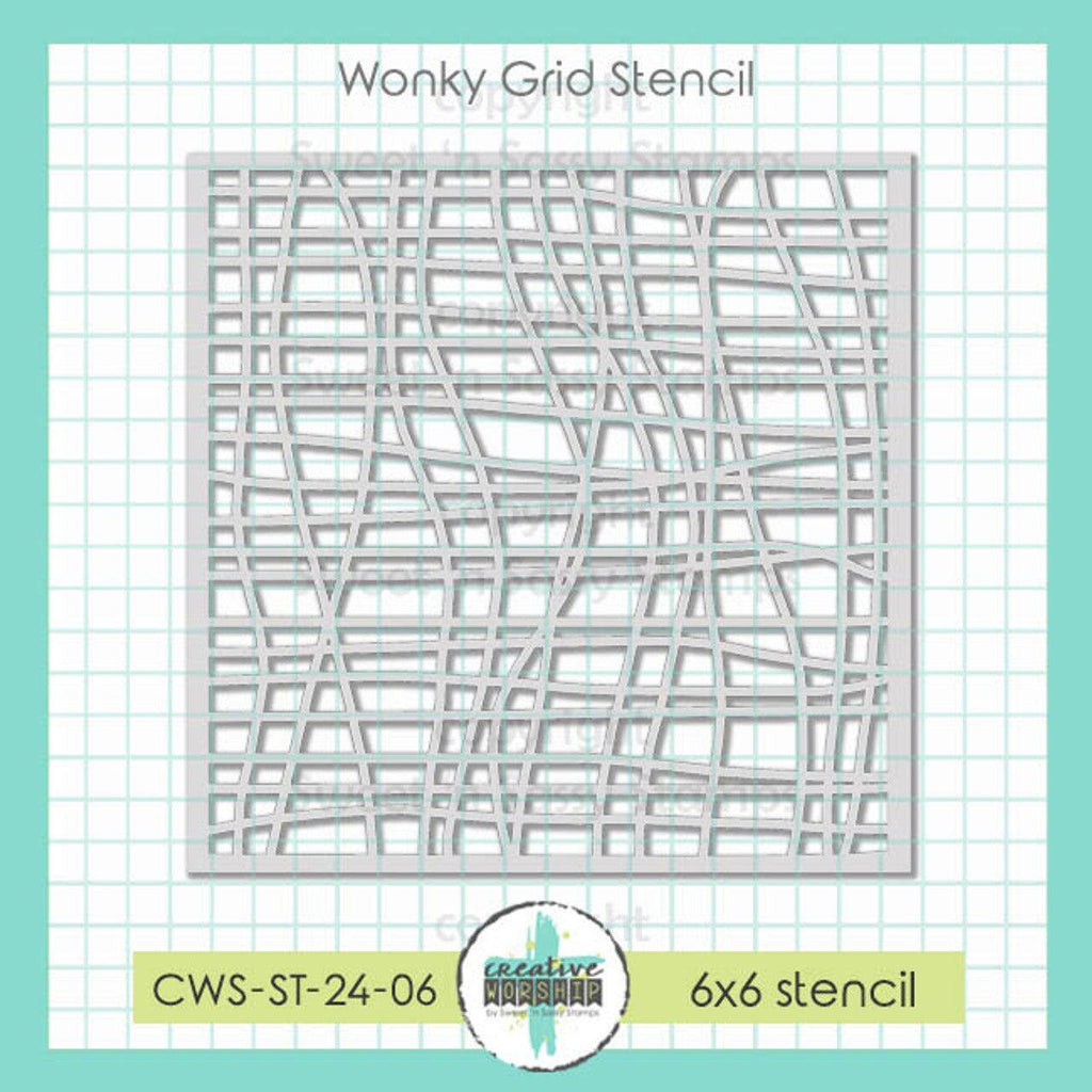 Creative Worship Wonky Grid Stencil cws-st-24-06