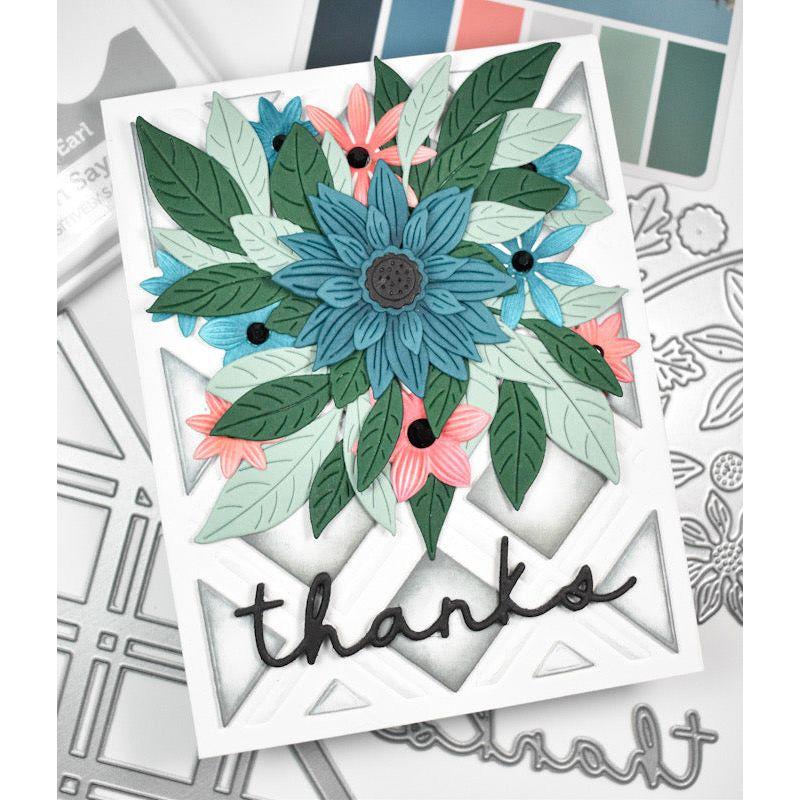 Simon Says Stamp Embossing Folder and Cutting Dies Crimped Floral sfd376 Stamptember Thanks Card | color-code:ALT05