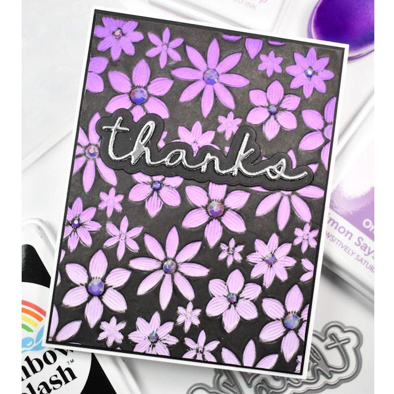 Simon Says Stamp Embossing Folder and Cutting Dies Crimped Floral sfd376 Stamptember Thanks Card | color-code:ALT02