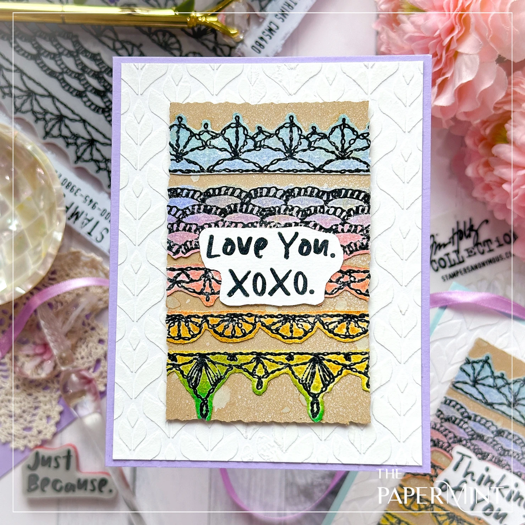 Simon Says Stamp Crochet Trims Thick Set Wafer Dies sss480a Love Card