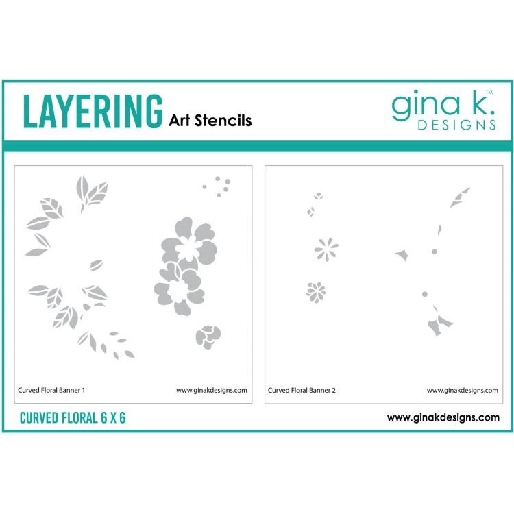 Gina K Designs Curved Floral Layering Stencil Set gkdst48