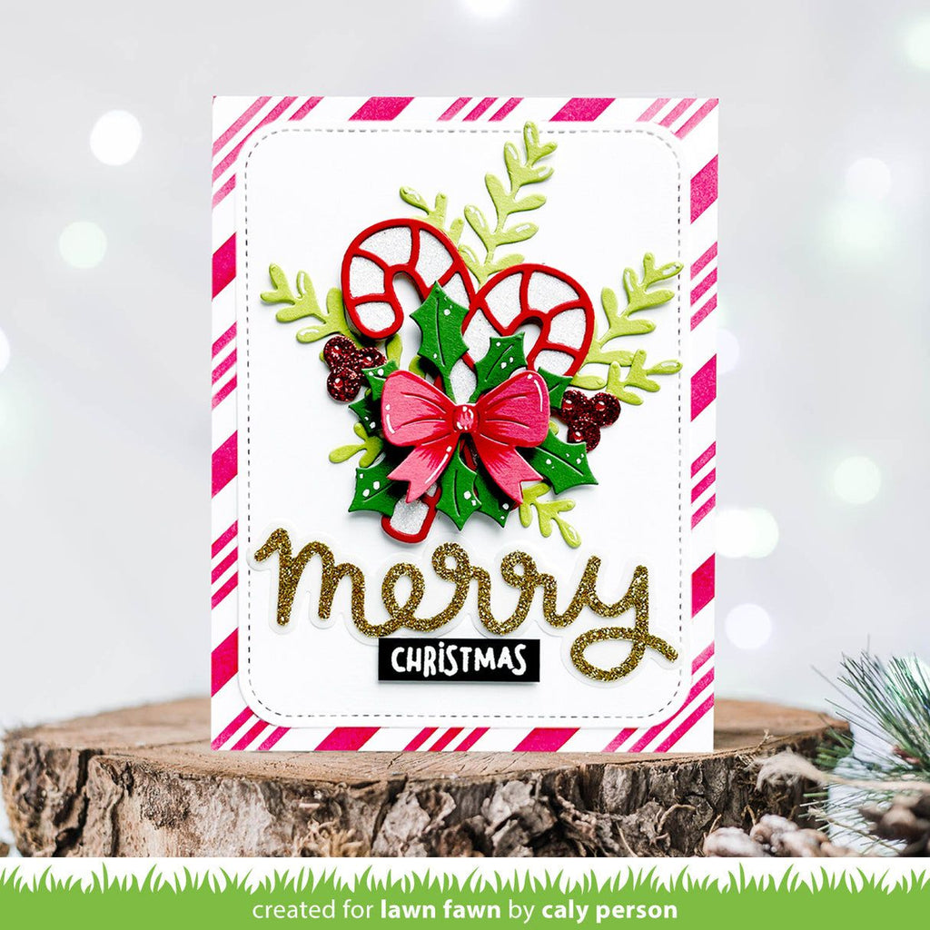 Lawn Fawn Peppermint Stripes Stencils lf3546 merry christmas