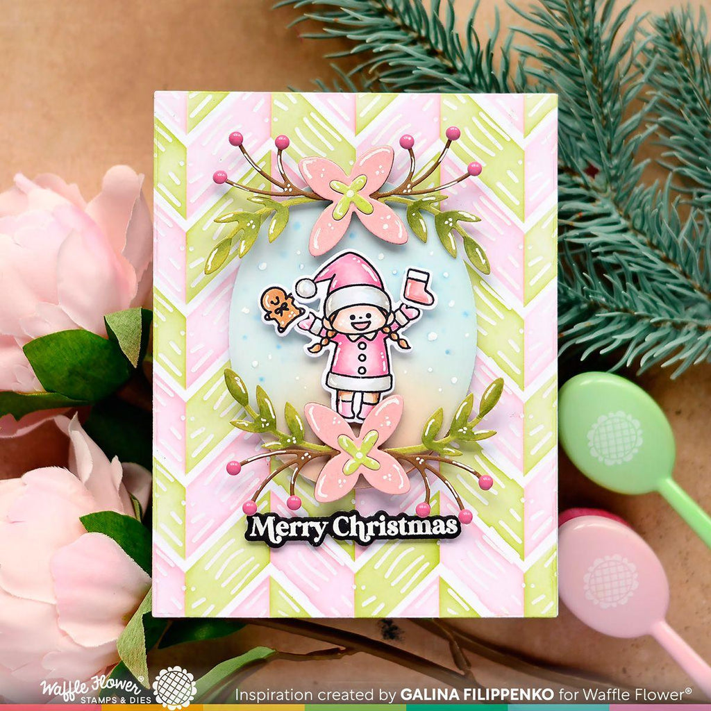 Waffle Flower Under the Tree Clear Stamps 421477 merry christmas