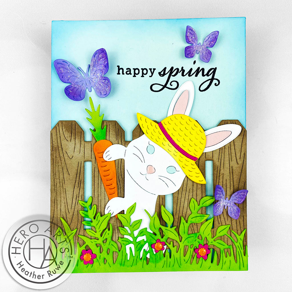 Hero Arts Peeking Bunny Fancy Die df174 happy spring