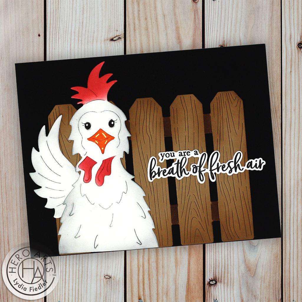 Hero Arts Peeking Chicken Fancy Die df175 rooster