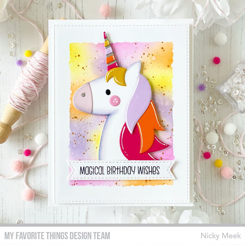 My Favorite Things Watercolor Rectangle Stencil st185 magical birthday wishes