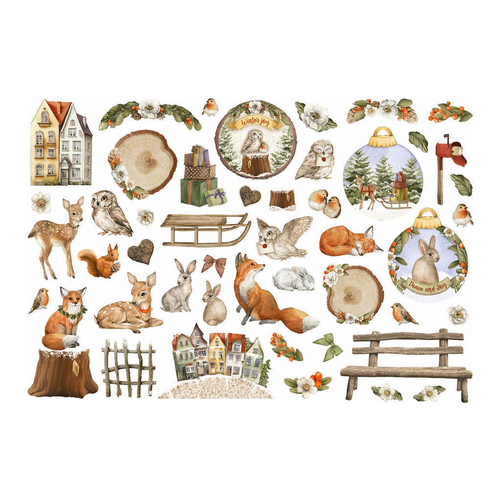 Stamperia Romantic Winter Valley Ephemera dflct25 pieces