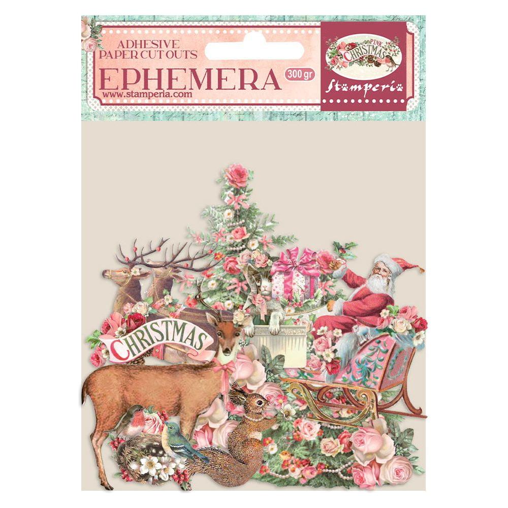 Stamperia Pink Christmas Ephemera dflct28