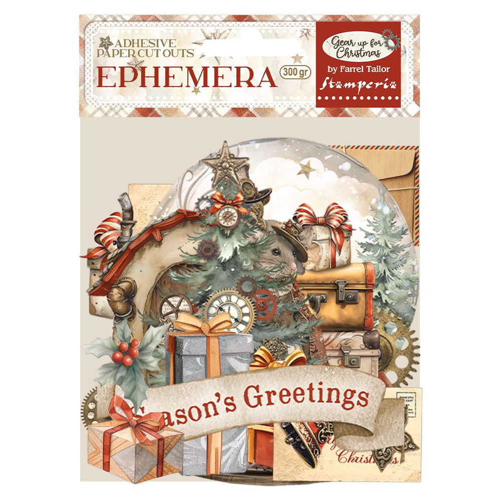 Stamperia Gear Up For Christmas Ephemera dflct50