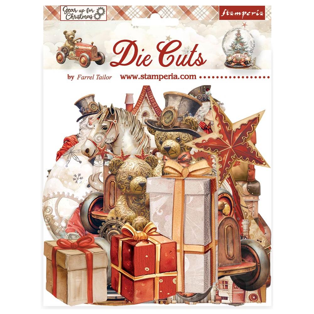 Stamperia Gear Up For Christmas Assorted Die Cuts dfldc102