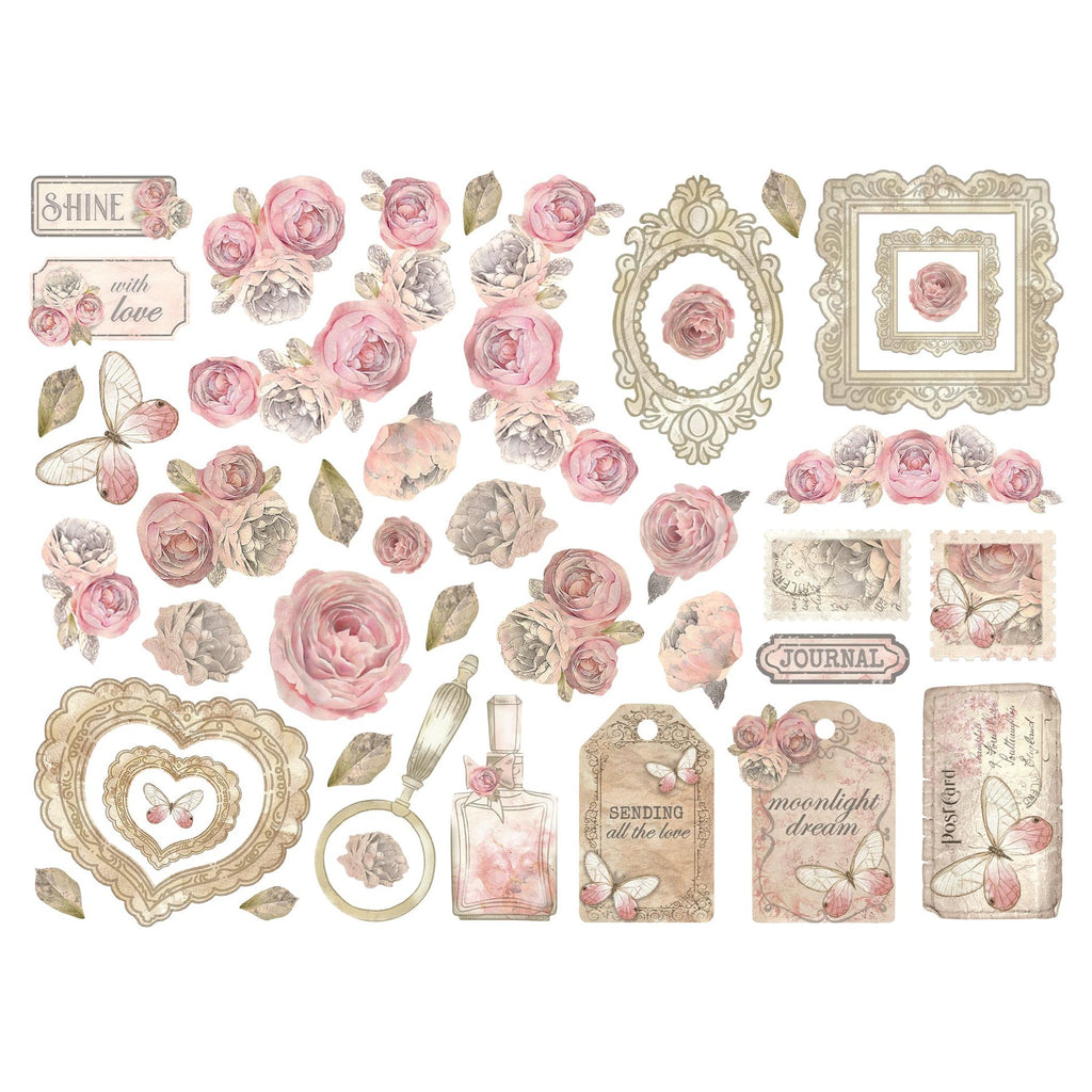 Stamperia Shabby Rose Assorted Die Cuts dfldc99 pieces