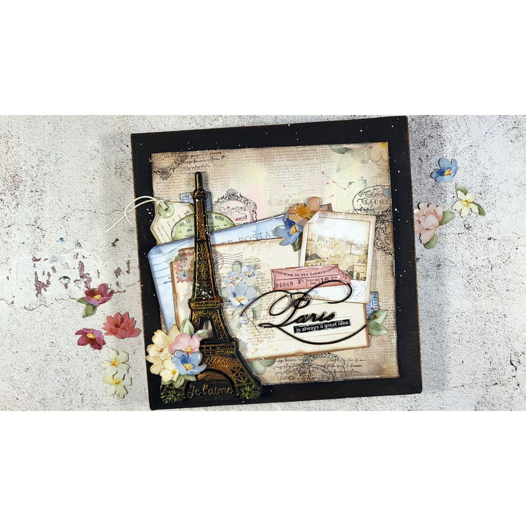 Stamperia Create Happiness Oh La La Inspire Flowers Rub Ons dflrb27 paris mixed media art | color-code:ALT02