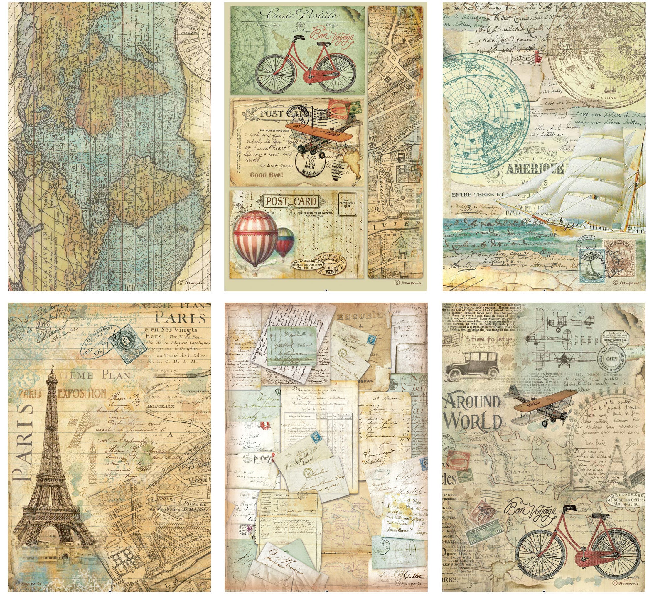 Travel Scrapbook Paper 12x12 - World Map Scrapbook Paper with Plane, Stamp,  Luggage Design | Vacation Scrapbook Paper for Scrapbooking, Photo Album