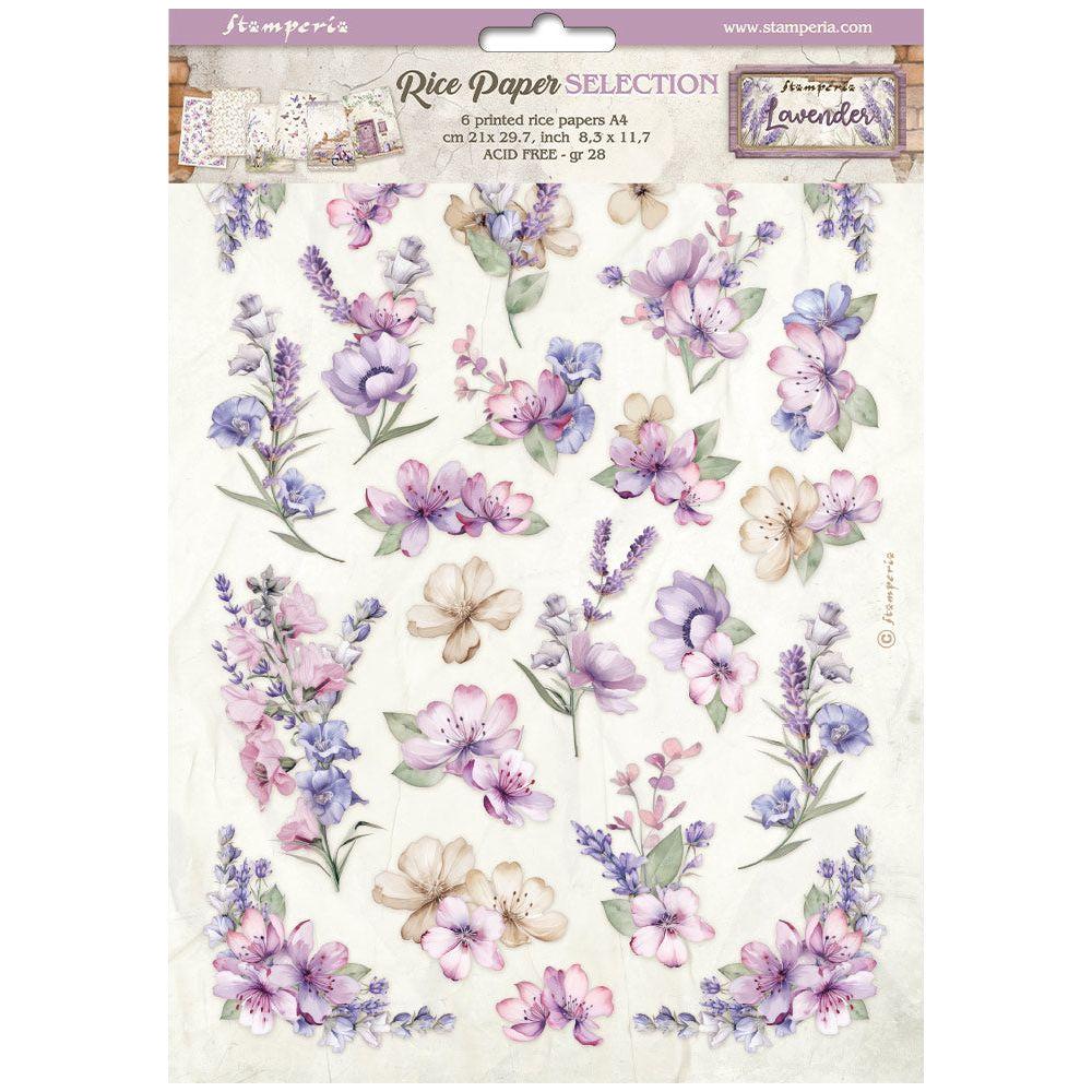 Stamperia Romantic Lavender Rice Paper A4 dfsa4xlv