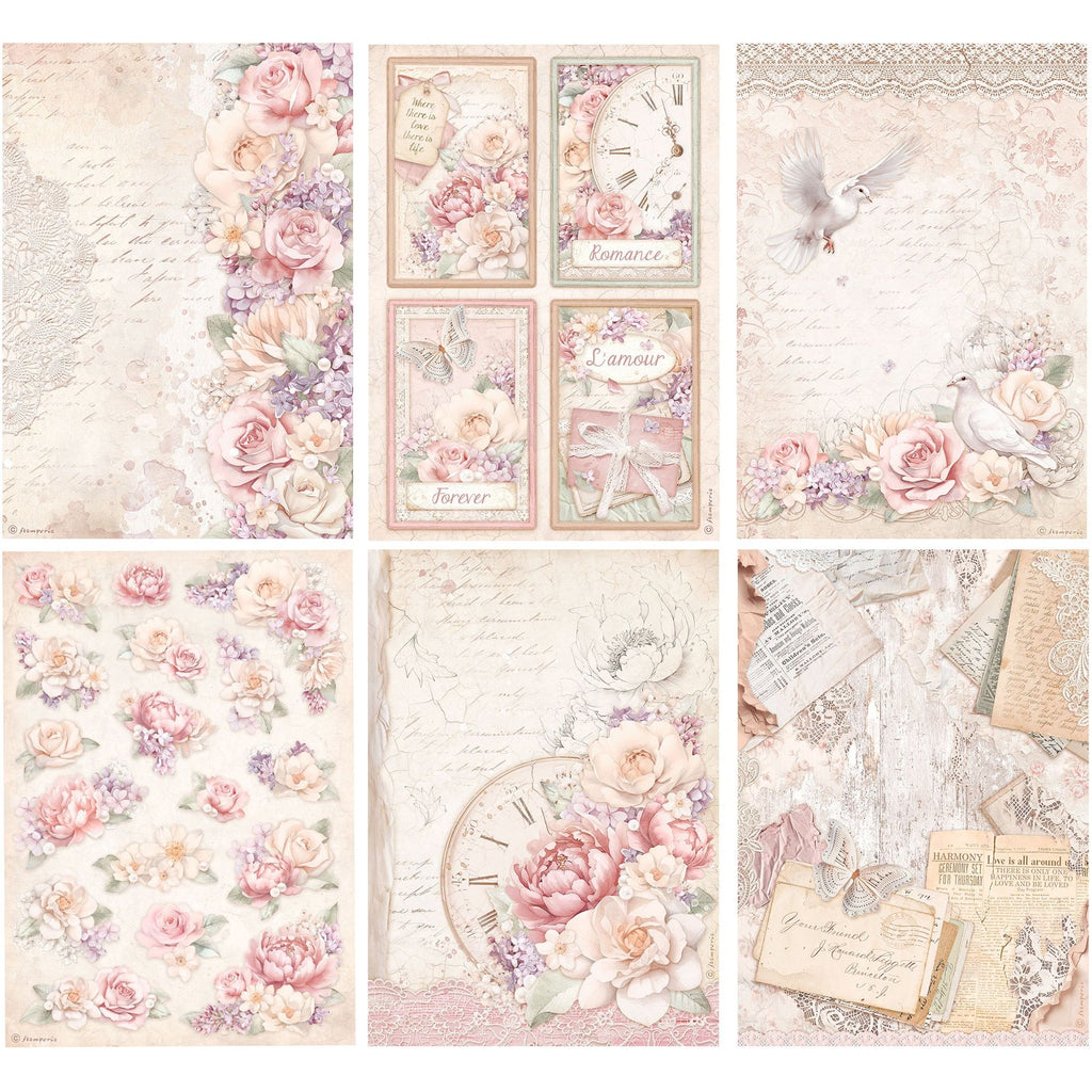 Stamperia Romance Forever Selection A4 Rice Paper dfsa4xrm designs