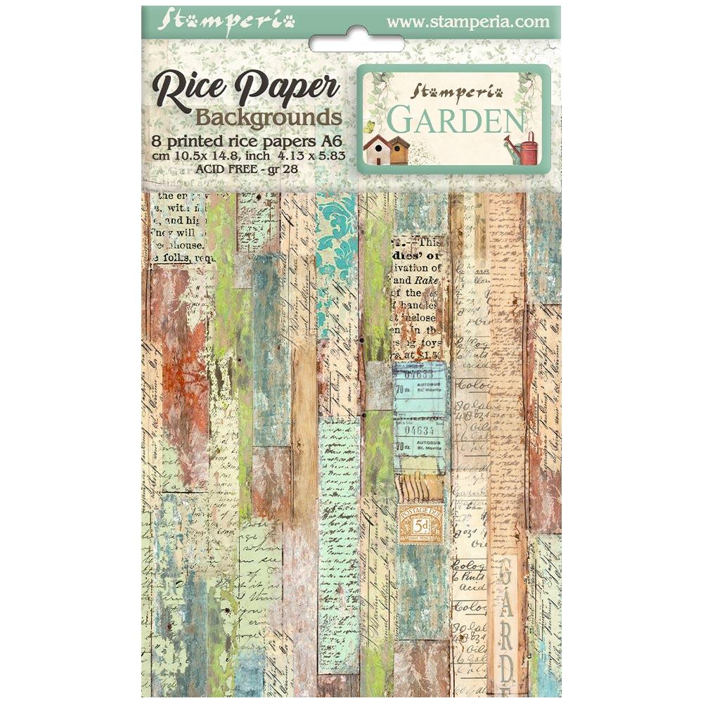 Stamperia Garden Selection Rice Paper A6 Backgrounds dfsak6021