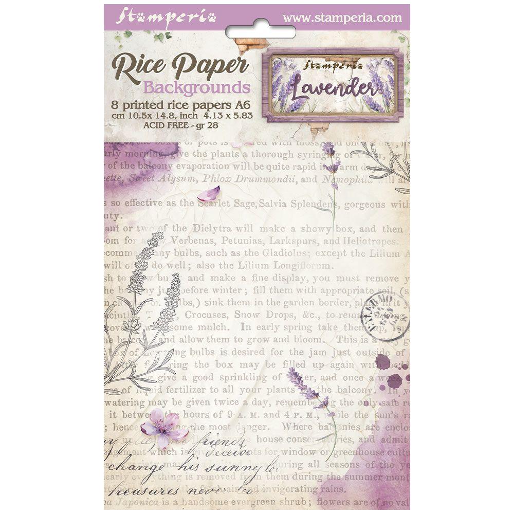 Stamperia Romantic Lavender Rice Backgrounds Paper A6 dfsak6024