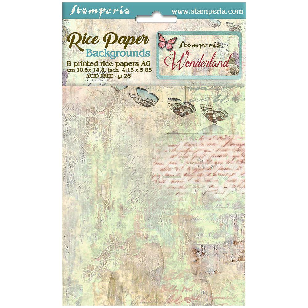 Stamperia Wonderland Rice Backgrounds Paper A6 dfsak6025