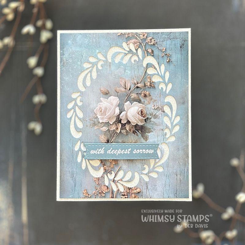 Whimsy Stamps Quick Card Fronts A2 Sympathy Bouquet 2 wsqcf-06 with sorrow