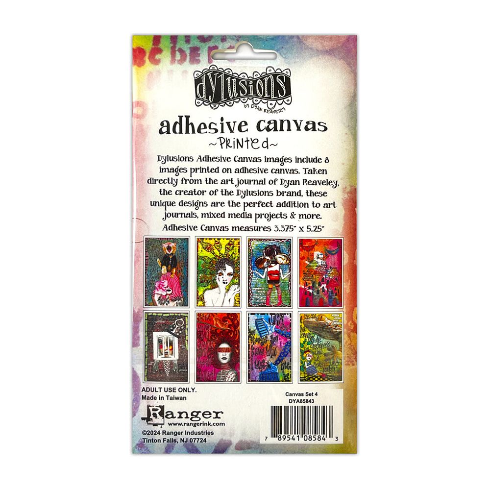 Ranger Dylusions Canvas Images Set 4 dya85843 Back of Package