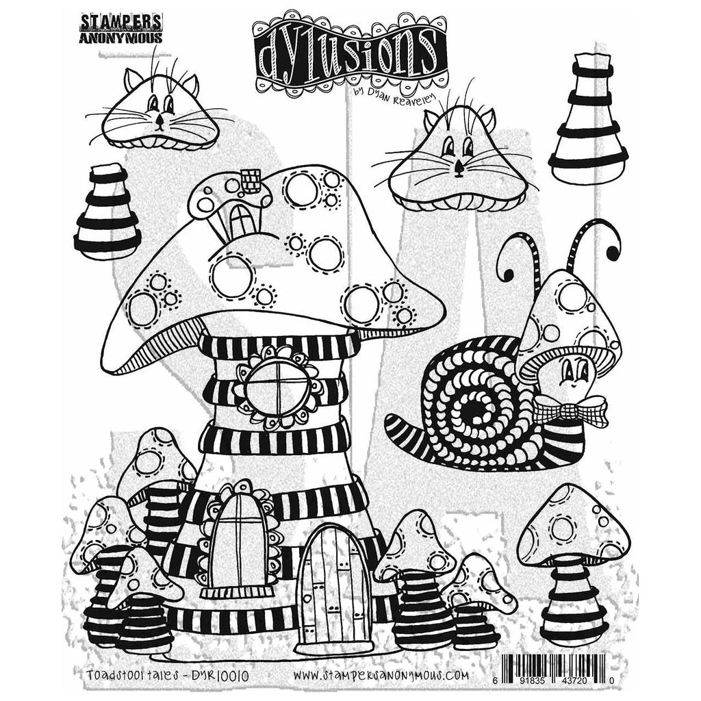 Dyan Reaveley Dylusions Toadstool Tales Cling Stamps dyr10010