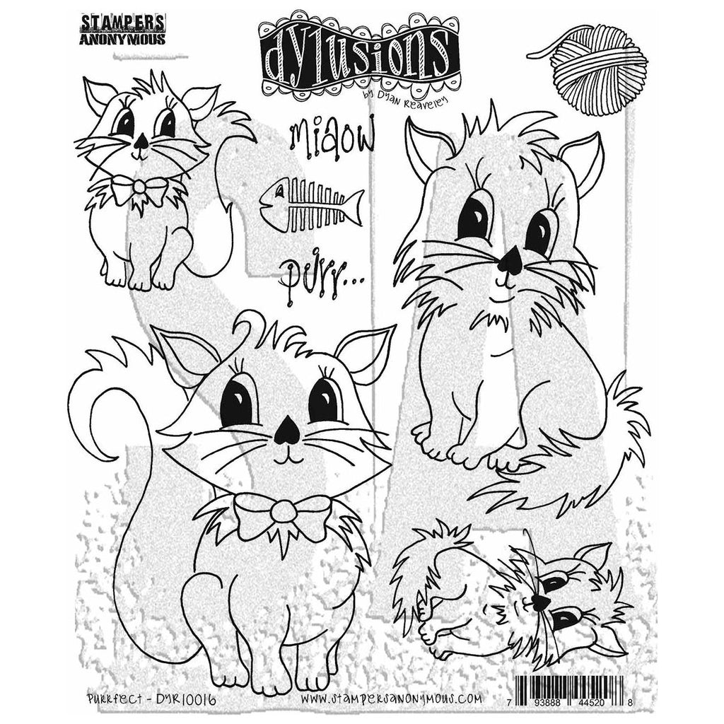 Dyan Reaveley Purrfect Dylusions Cling Stamps dyr10016