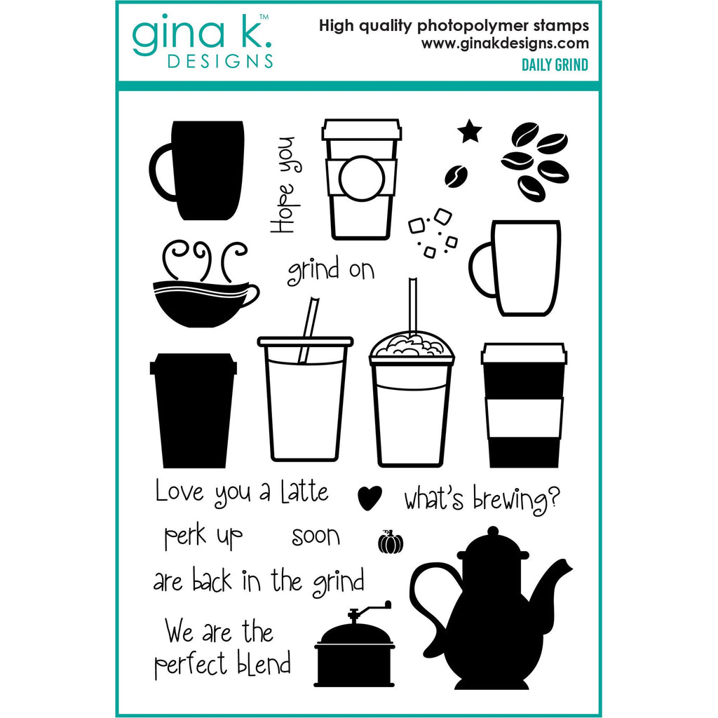 Gina K Designs Daily Grind Clear Stamps bs68