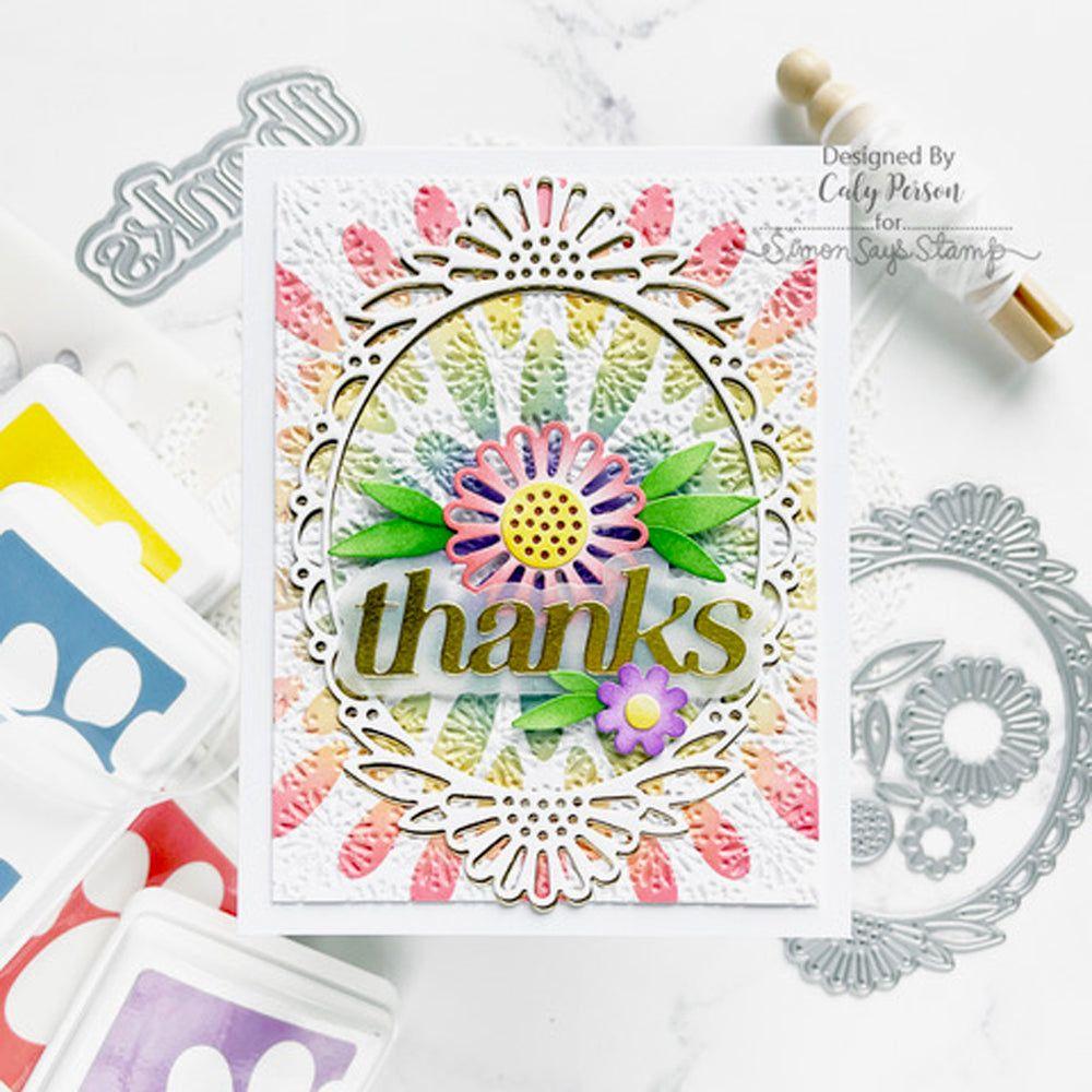 Simon Says Stamp Daisy Oval Frame Wafer Dies 1070sd Celebrate Thanks Card | color-code:ALT02