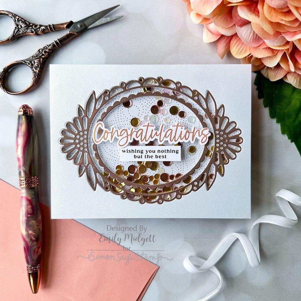 Simon Says Stamp Daisy Oval Frame Wafer Dies 1070sd Celebrate Wedding Card | color-code:ALT06