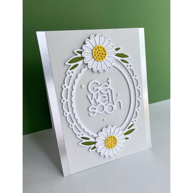 Simon Says Stamp Daisy Oval Frame Wafer Dies 1070sd Celebrate Get Well Card | color-code:ALT08