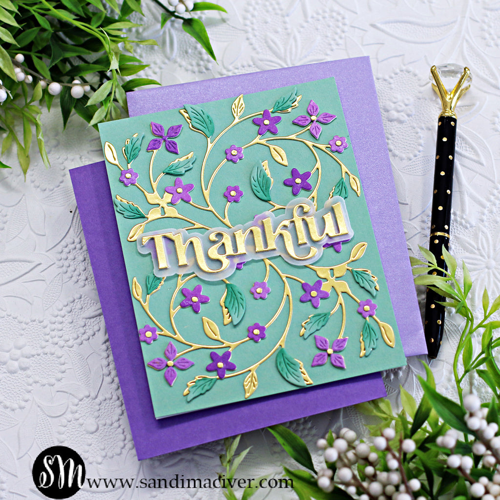 Simon Says Stamp Dancing Floral Vine Wafer Dies s918 Sunny Vibes Thankful Card | color-code:ALT01