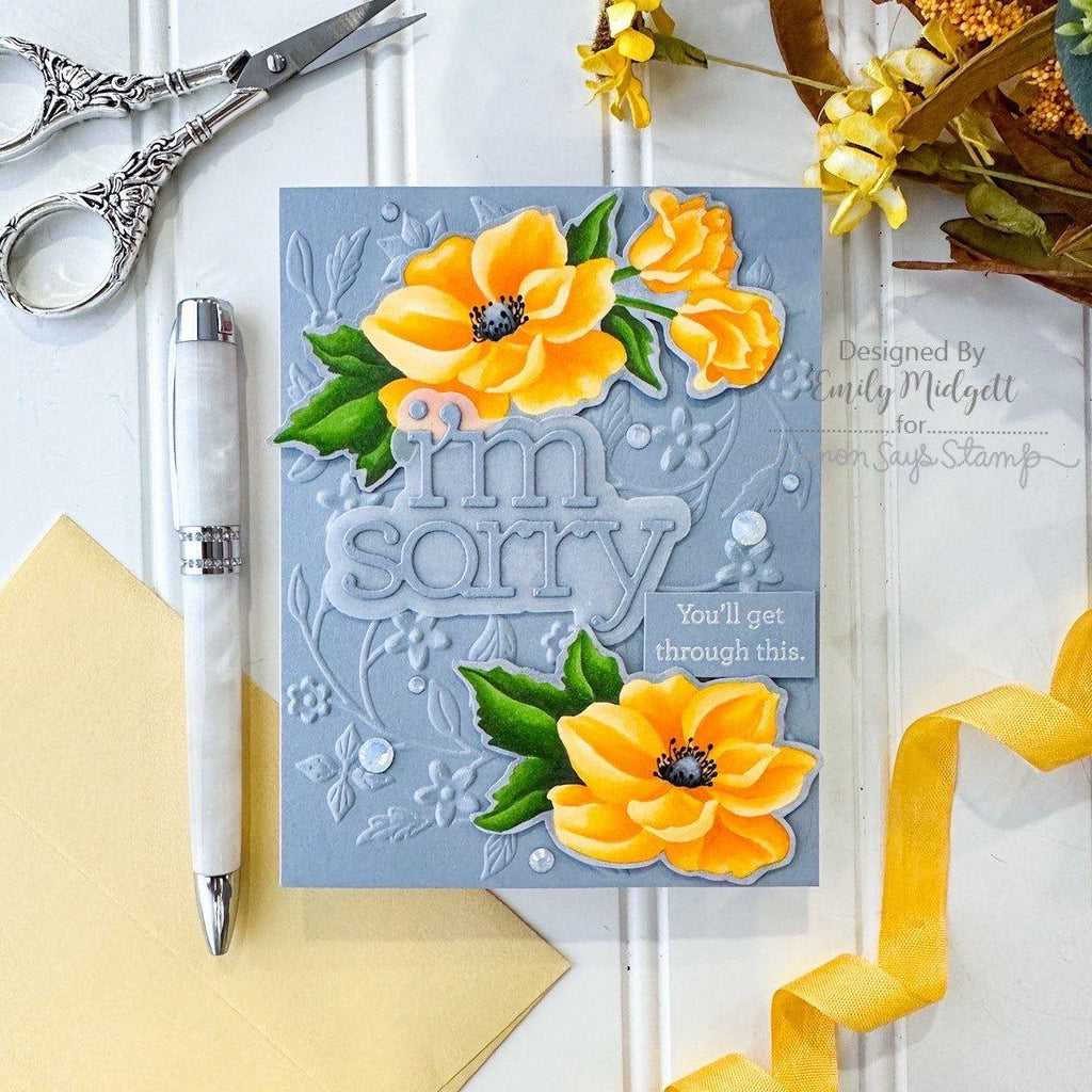 Simon Says Stamp Embossing Folder Dancing Floral sf426 To Be Loved Encouragement Card | color-code:ALT06