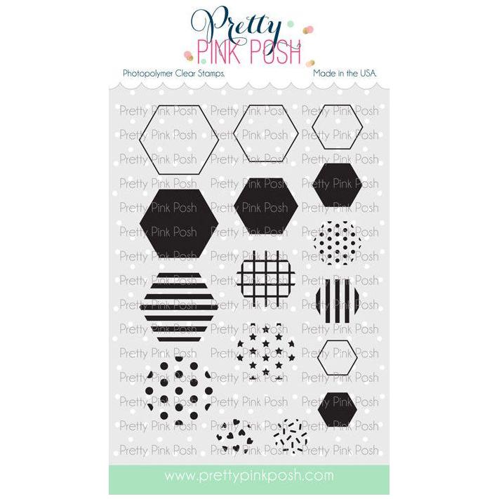 Pretty Pink Posh Decorative Hexagons Clear Stamps