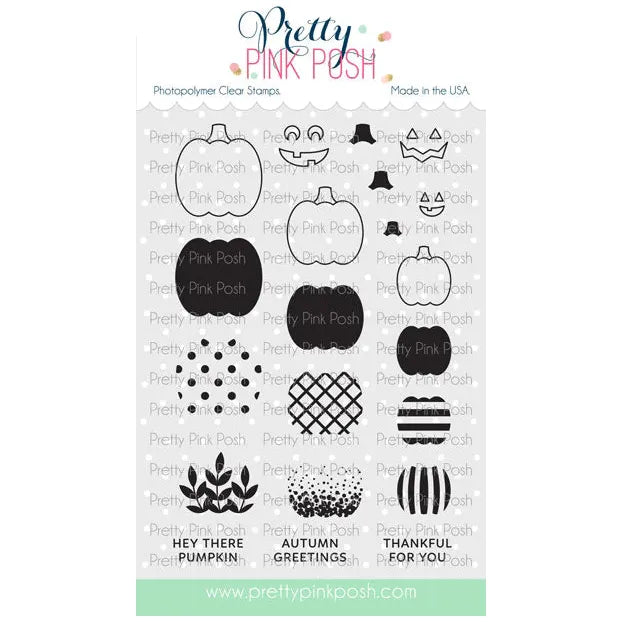 Pretty Pink Posh Decorative Pumpkins Clear Stamps