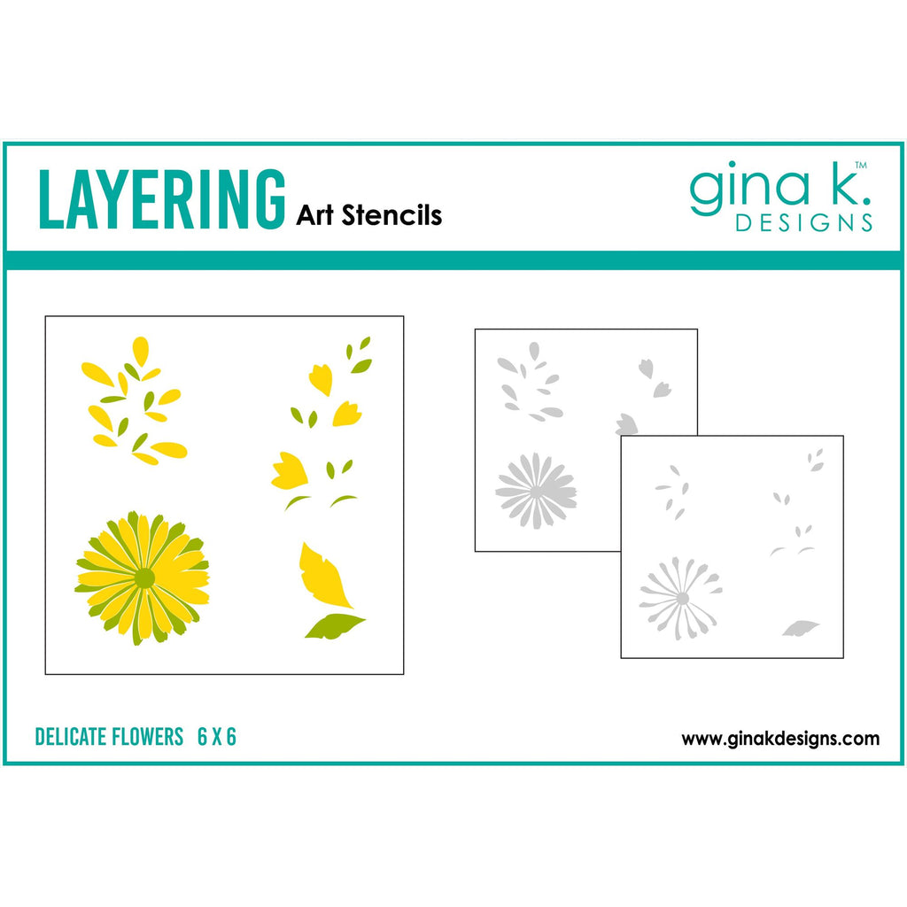 Gina K Designs Delicate Flowers Layered Stencils gkdst73