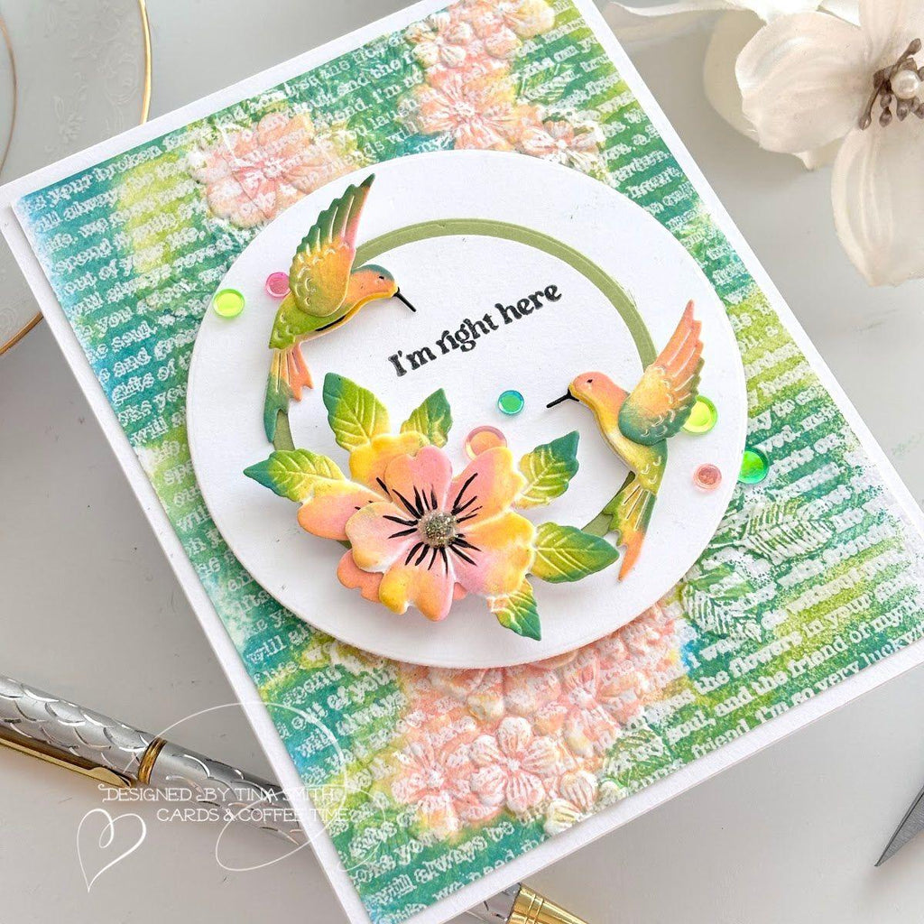 Simon Says Stamp Delicate Hummingbird Duo Wafer Dies s943 Cheering for You Encouragement Card  | color-code:ALT04