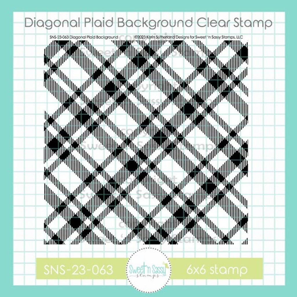 Sweet 'N Sassy Diagonal Plaid Background Clear Stamp sns-23-063