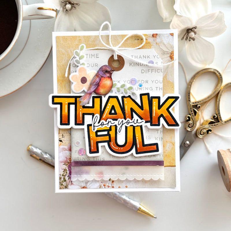 CZ Design Chunky Thankful Greetings Wafer Dies czd243c Thankful Card | color-code:ALT03