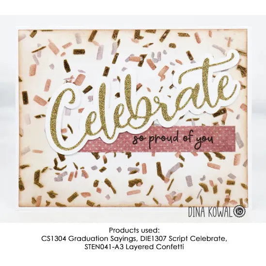 Impression Obsession Script Celebrate Die die1307-u celebrate