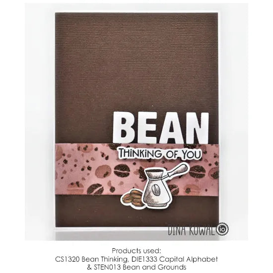 Impression Obsession Bean Thinking Clear Stamp Set cs1320 brown background