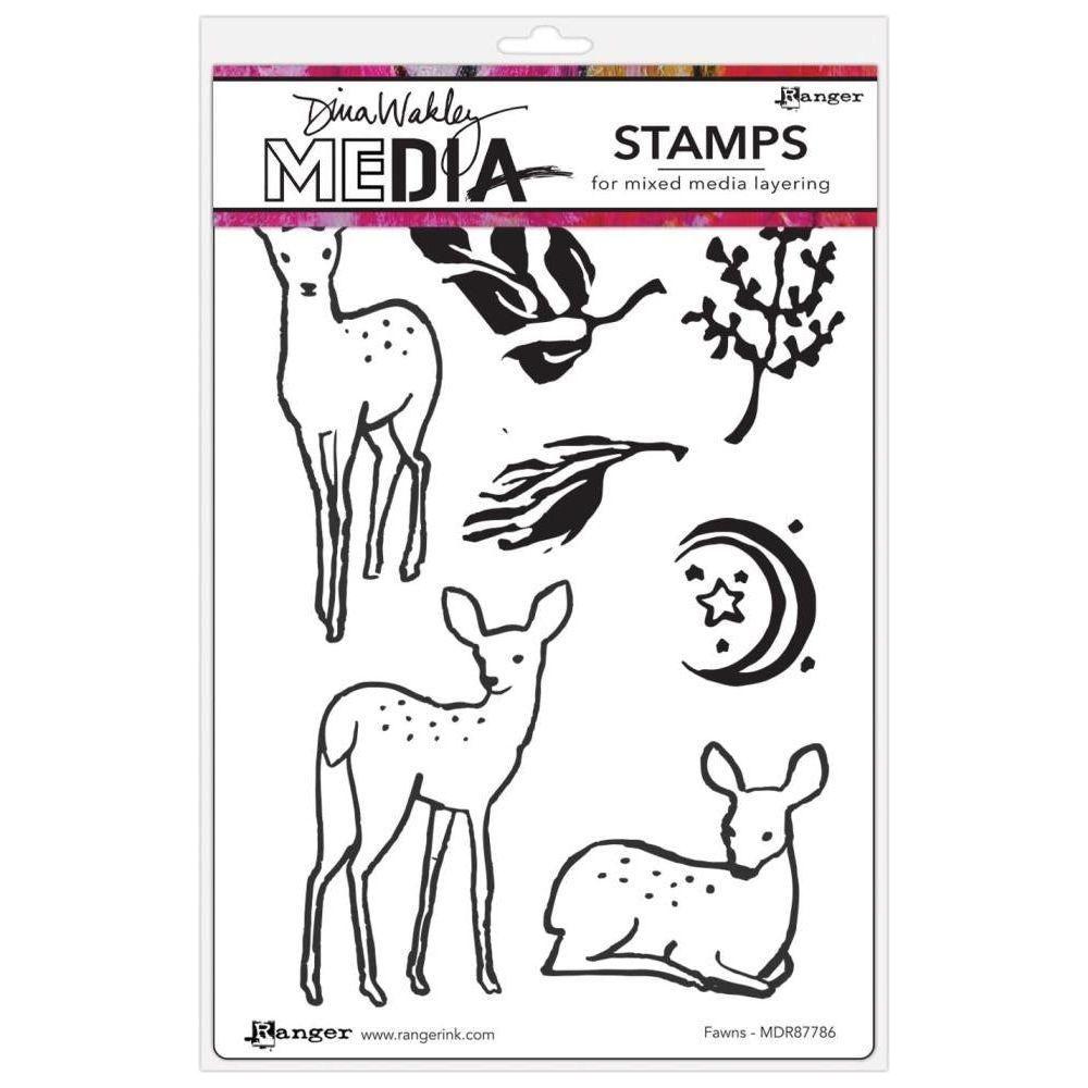 Dina Wakley Fawns Media Cling Rubber Stamps mdr87786