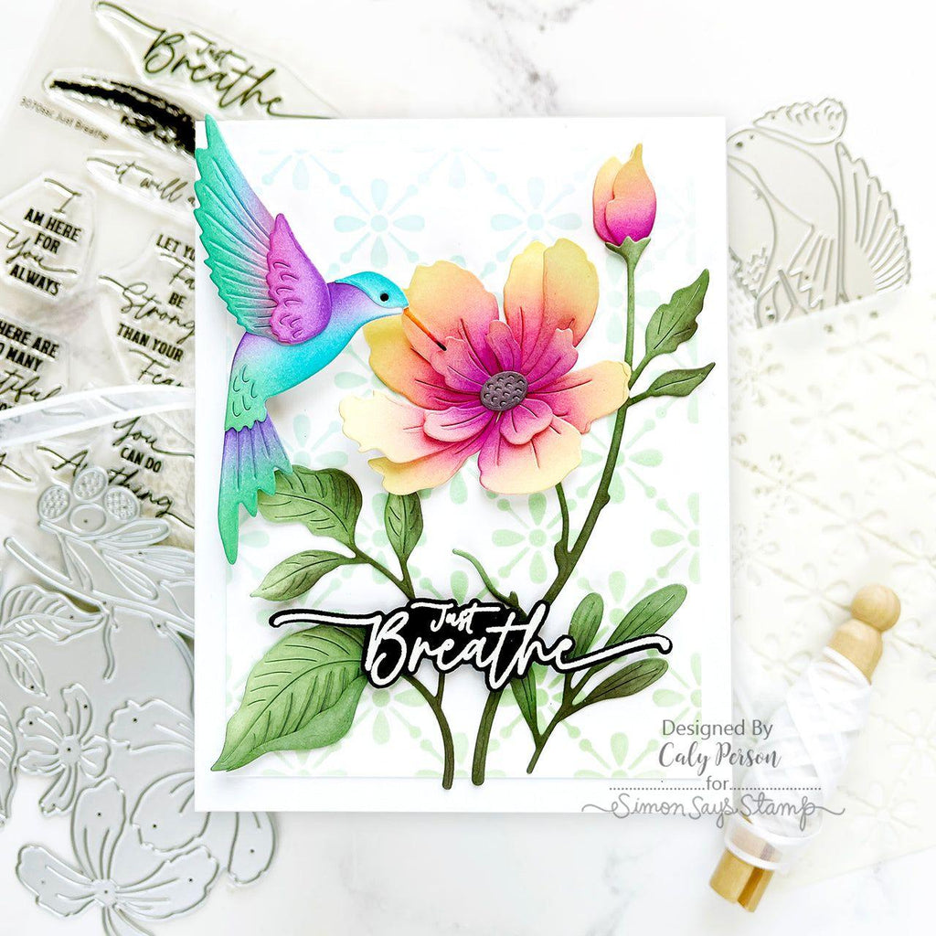 Simon Says Stamp Divine Peony Wafer Dies s919 Sunny Vibes Just Breathe Card | color-code:ALT05