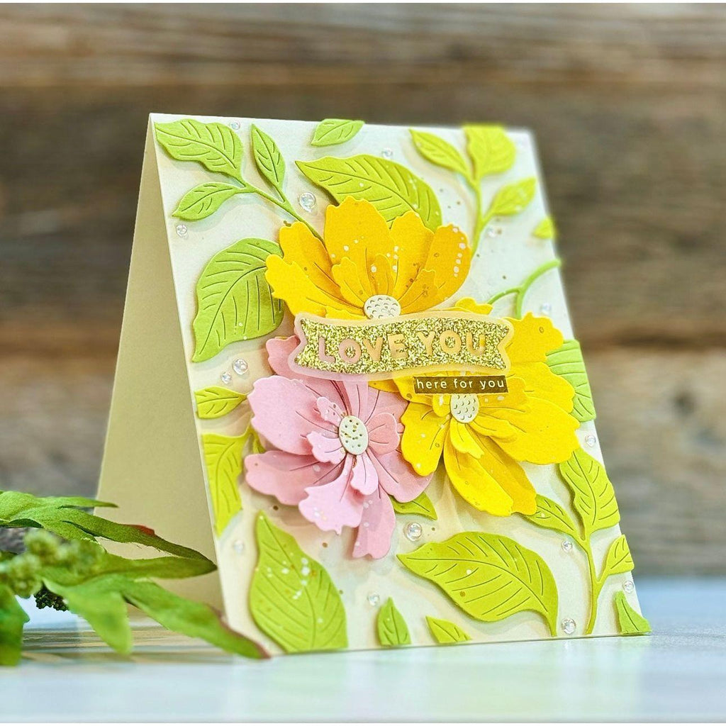 Simon Says Stamp Divine Peony Wafer Dies s919 Sunny Vibes Love You Card